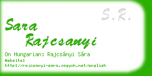 sara rajcsanyi business card