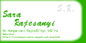 sara rajcsanyi business card